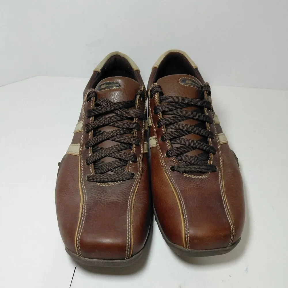 VTG Skechers Mens Diameter Casual Shoes Brown Leather Relaxed Step Size 9.5